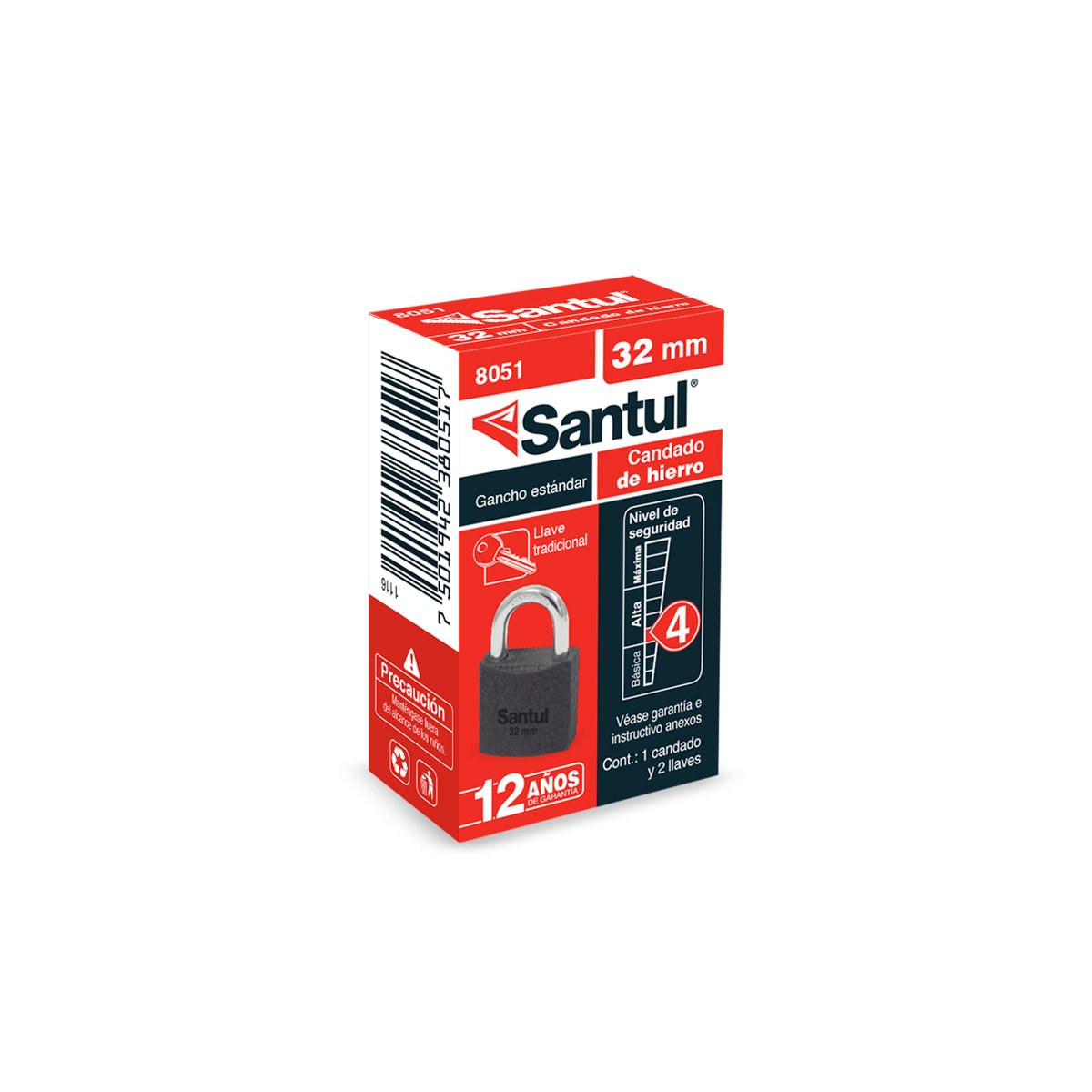 CANDADO HIERRO STANDART 32MM SANTUL 8051