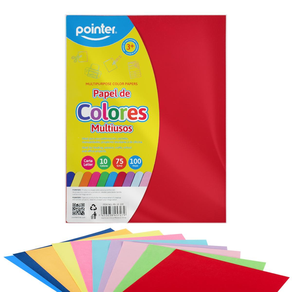 PAPEL DE COLORES POINTER 100UDS