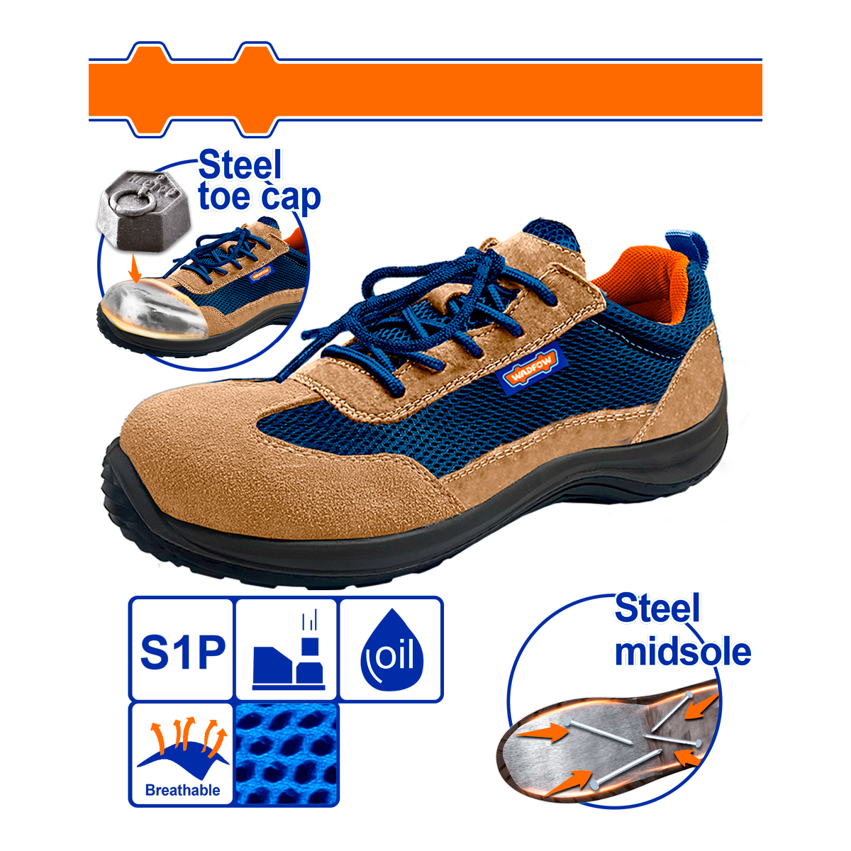 ZAPATO T/TENI SEG. WADFOW CAFE P/ACERO 43