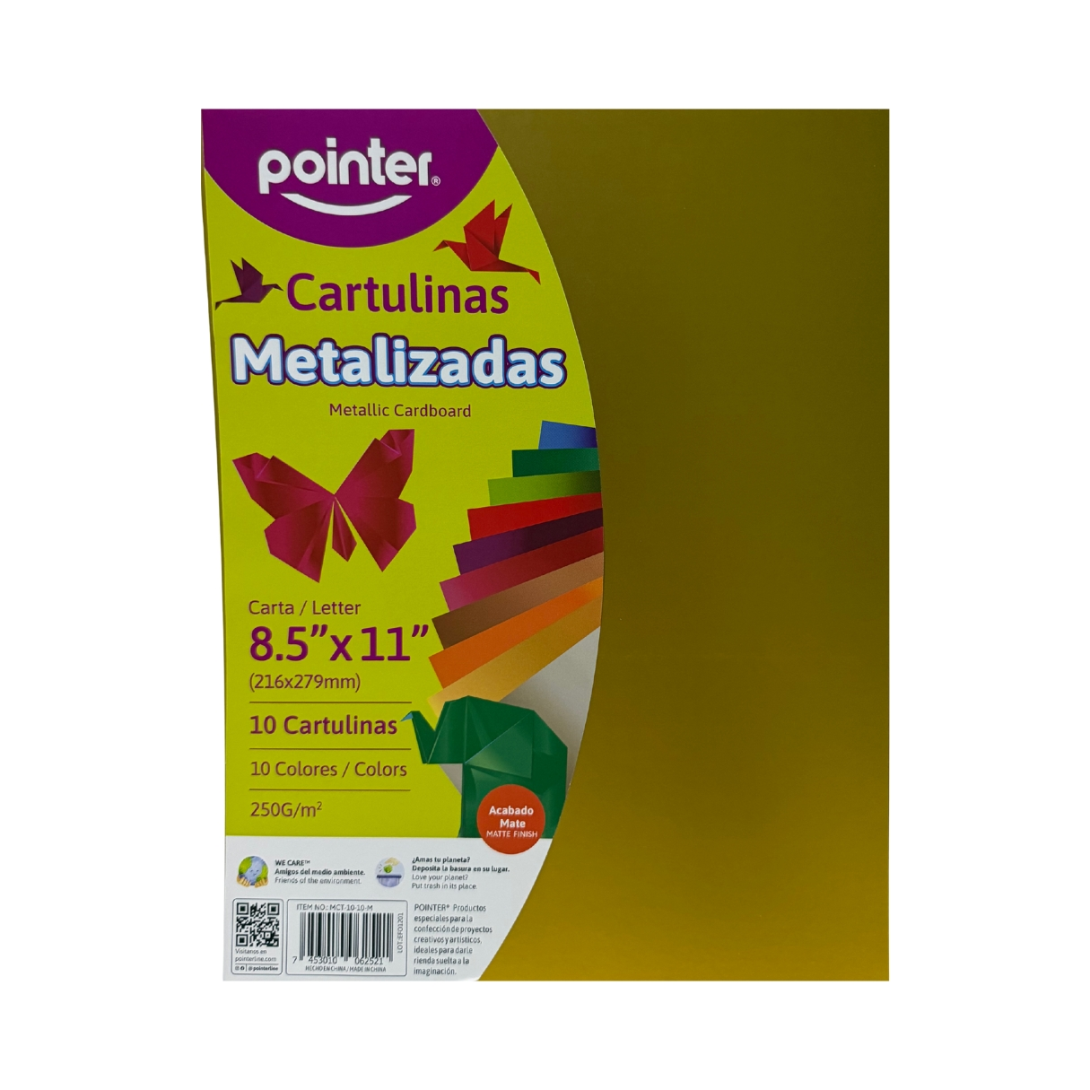 CARTULINA METALIZADA POINTER CARTA  10UD